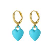 New Candy Color Peach Heart Dripping Oil Earrings Creative Cute Love Dripping Oil Earrings Wholesale sku image 8