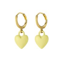 New Candy Color Peach Heart Dripping Oil Earrings Creative Cute Love Dripping Oil Earrings Wholesale sku image 9
