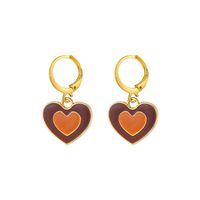 New Color Geometric Round Oil Drop Earrings Creative Retro Personality Rose Pendant Earrings Wholesale sku image 6