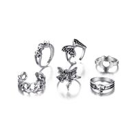 New Butterfly Elven Ring 5-piece Set Heart Chain Dagger Joint Ring Wholesale sku image 3