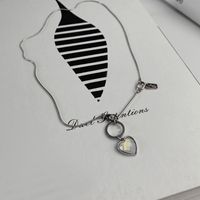 Personality Hip-hop Titanium Steel Necklace Heart Pendant sku image 2