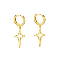 Fashion Cross Star 18k Gold Copper Earrings Female sku image 1