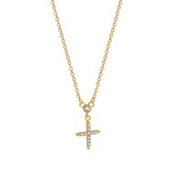 Titanium Steel Diamond Clavicle Chain Korean Niche Simple Cross Necklace Female main image 7