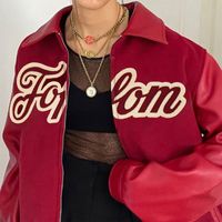 Fashion Solid Color Letter Printing All-match Street Hipster Zipper Jacket main image 6
