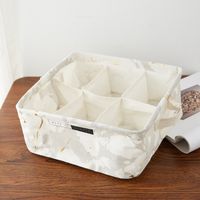 Fashion Marble 6 Grid Cotton Linen Underwear Socks Storage Box Wholesale Nihaojewelry sku image 2