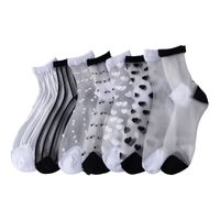 Retro Polka Dot Love Vertical Strips Glass Silk Card Silk Socks Women's Tube Socks Wholesale main image 6