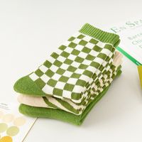 Grüne Socken Weibliche Mittlere Röhre Dicke Warme Socken Aus Reiner Baumwolle Herbst- Und Winterbaumwollsocken main image 3