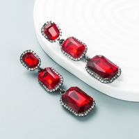 Creative Ruby European And American Retro Palace Style Alloy Diamond Earrings main image 3