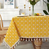 European Style Tablecloth Geometric Tassels Rectangular Table Cover Towel Coffee Tablecloth main image 3