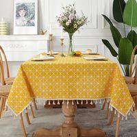 European Style Tablecloth Geometric Tassels Rectangular Table Cover Towel Coffee Tablecloth main image 5