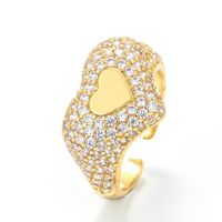 Korean Style Fully Jeweled Loving Heart Ring Women's Simple Fresh In Style Heart-shaped Zircon Ring Personalized Index Finger Ring Wholesale sku image 1