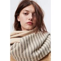 Autumn And Winter New Imitation Cashmere Thick And Thin Striped Fringe Trim Shawl Bib Warm Scarf main image 3