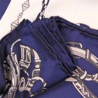 New Hand-curled Silk Scarf Twill Silk Square Scarf Chain Tassel Printing Scarf Shawl main image 4