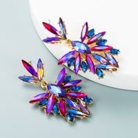 Retro-farbe Strass Blume Voller Diamant Lange Ohrringe Großhandel Nihaojewelry sku image 2