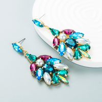 New Multi-layer Alloy Diamond Ceramic Bead Earrings Female European And American Style Earrings sku image 1
