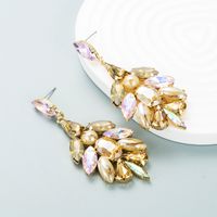 New Multi-layer Alloy Diamond Ceramic Bead Earrings Female European And American Style Earrings sku image 2