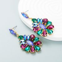 European And American Exaggerated Multi-layer Alloy Diamond-studded Rhinestone Earrings Women main image 3