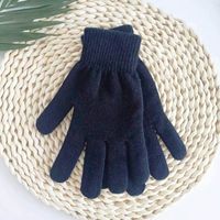 Winter Gloves Men Women Thickened Velvet Outdoor Warm Wool Touch Screen Knitted Gloves main image 5
