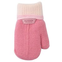 Children's Gloves Hanging Neck Plus Velvet Gloves Baby Cute Cartoon Warm Knitted Gloves main image 6