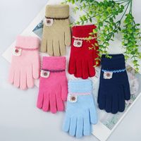 Winter Children's Jacquard Split Finger Gloves Cold-proof Knitted Warm Gloves main image 1