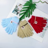 Winter Children's Jacquard Split Finger Gloves Cold-proof Knitted Warm Gloves main image 5