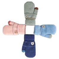 Children's Gloves Autumn And Winter Warm And Velvet Hanging Neck Gloves Knitted Gloves main image 3