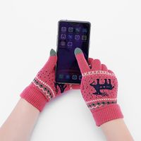 Winter Men And Women Warm Couple Deer Touch Screen Fleece Woolen Knitted Gloves main image 3