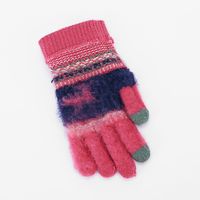 Winter Men And Women Warm Couple Deer Touch Screen Fleece Woolen Knitted Gloves main image 4