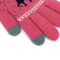 Winter Men And Women Warm Couple Deer Touch Screen Fleece Woolen Knitted Gloves main image 5