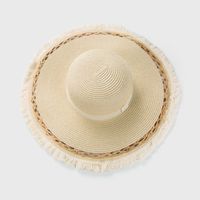 Retro Frayed Handmade Straw Hat Spring And Summer Big Eaves Sunscreen Straw Hat main image 3