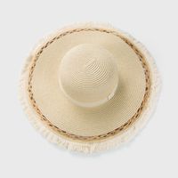 Sombrero De Paja Hecho A Mano Deshilachado Retro Primavera Y Verano Sombrero De Paja Protector Solar De Aleros Grandes main image 3