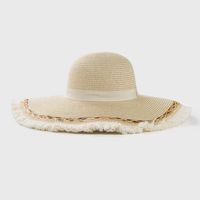 Retro Frayed Handmade Straw Hat Spring And Summer Big Eaves Sunscreen Straw Hat main image 4
