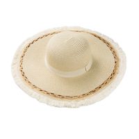 Retro Frayed Handmade Straw Hat Spring And Summer Big Eaves Sunscreen Straw Hat main image 6