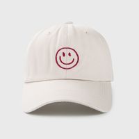 Ins Smiley Face Embroidery Baseball Cap Korean Fashion Curved Brim Caps Hip-hop Sunshade Hat main image 4