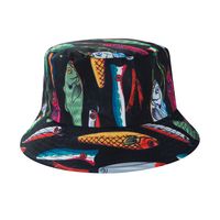Nuevo Sombrero De Pescador Personalidad Simple Y Colorido Salvaje Parte Superior Plana De Doble Cara Puede Usar Sombrero De Lavabo main image 6