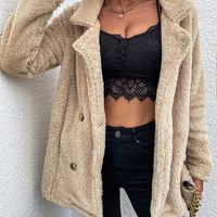 Autumn And Winter European And American New Women's Double-breasted Lapel Furry Jacket main image 3