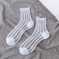Retro Polka Dot Love Vertical Strips Glass Silk Card Silk Socks Women's Tube Socks Wholesale sku image 2