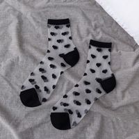 Retro Polka Dot Love Vertical Strips Glass Silk Card Silk Socks Women's Tube Socks Wholesale sku image 5