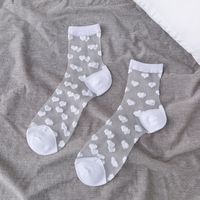 Retro Polka Dot Love Vertical Strips Glass Silk Card Silk Socks Women's Tube Socks Wholesale sku image 6
