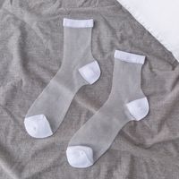 Retro Polka Dot Love Vertical Strips Glass Silk Card Silk Socks Women's Tube Socks Wholesale sku image 8