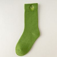 Grüne Socken Weibliche Mittlere Röhre Dicke Warme Socken Aus Reiner Baumwolle Herbst- Und Winterbaumwollsocken sku image 3