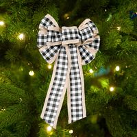 Wholesale  Lattice Three-color Ribbon Bow Christmas Decoration Nihaojewelry sku image 2