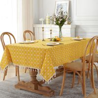 European Style Tablecloth Geometric Tassels Rectangular Table Cover Towel Coffee Tablecloth sku image 1