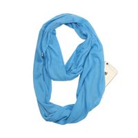 Solid Color Storage Zipper Pocket Scarf Infinity Scarf Female Scarf sku image 12