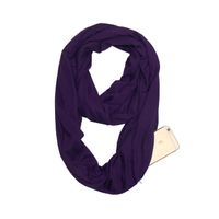 Solid Color Storage Zipper Pocket Scarf Infinity Scarf Female Scarf sku image 21