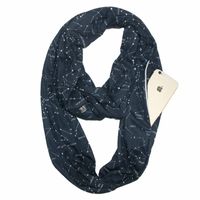Wholesale Europe And America Autumn And Winter Star Scarf Warmth Fashion Storage Zipper Pocket Scarf sku image 1