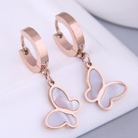 Pendientes De Aro Personalizados De Acero Titanio Mariposa De Moda Coreana main image 7