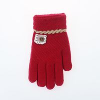 Winter Children's Jacquard Split Finger Gloves Cold-proof Knitted Warm Gloves sku image 1