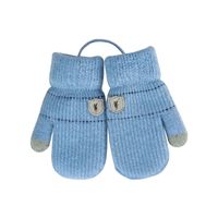 Children's Gloves Autumn And Winter Warm And Velvet Hanging Neck Gloves Knitted Gloves sku image 2
