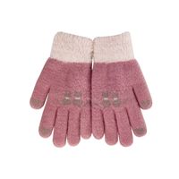 New Winter Children's Curly Gloves Warm Five-finger Cold-proof Knitting Gloves sku image 2
